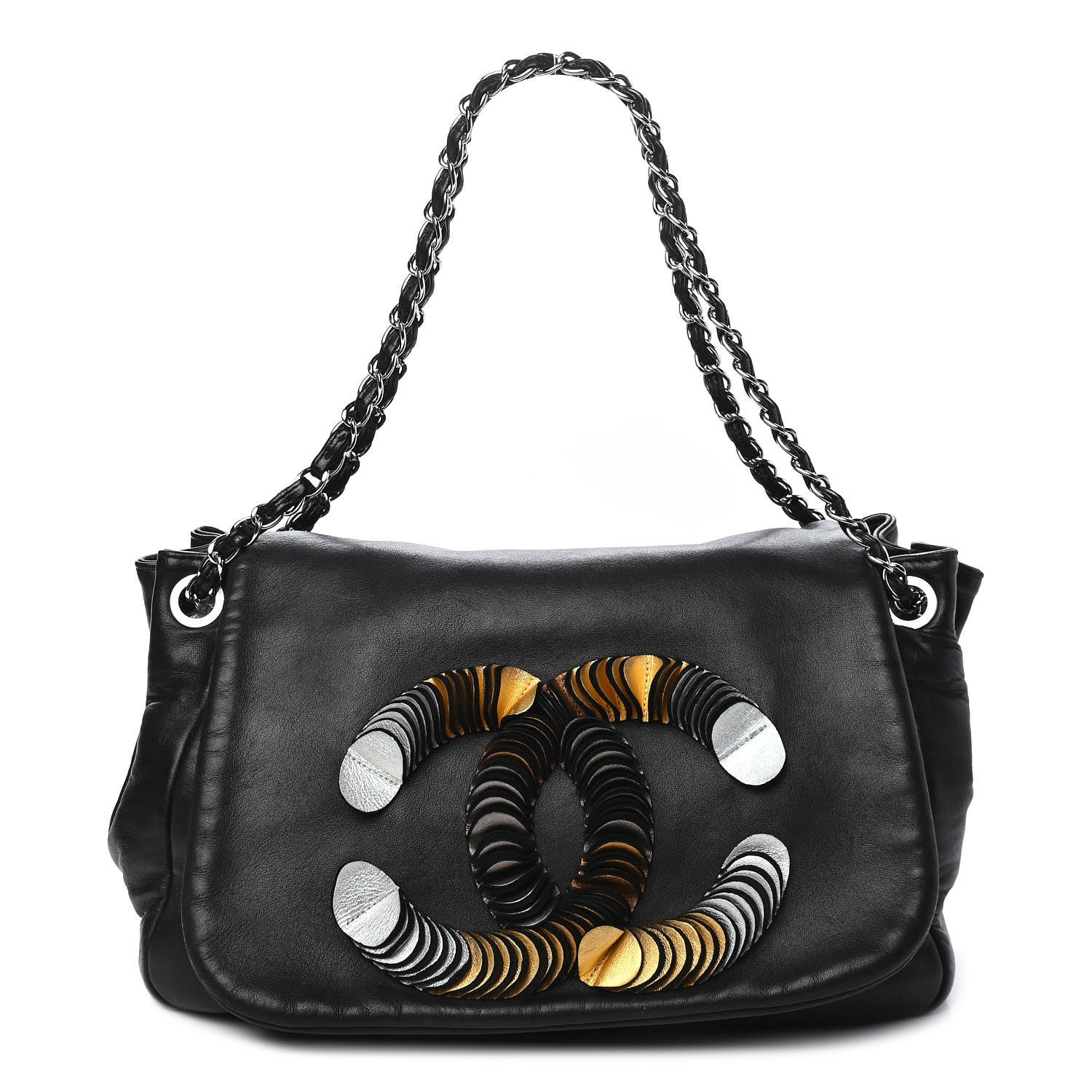 Chanel Lambskin CC Disc Accordion Flap Black 1 of 8