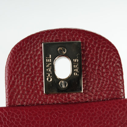 Chanel Caviar Quilted Mini Rectangular Flap Dark Red 5 of 9