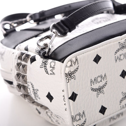 MCM Visetos Studded X-Mini Bebe Boo Backpack White 13 of 14