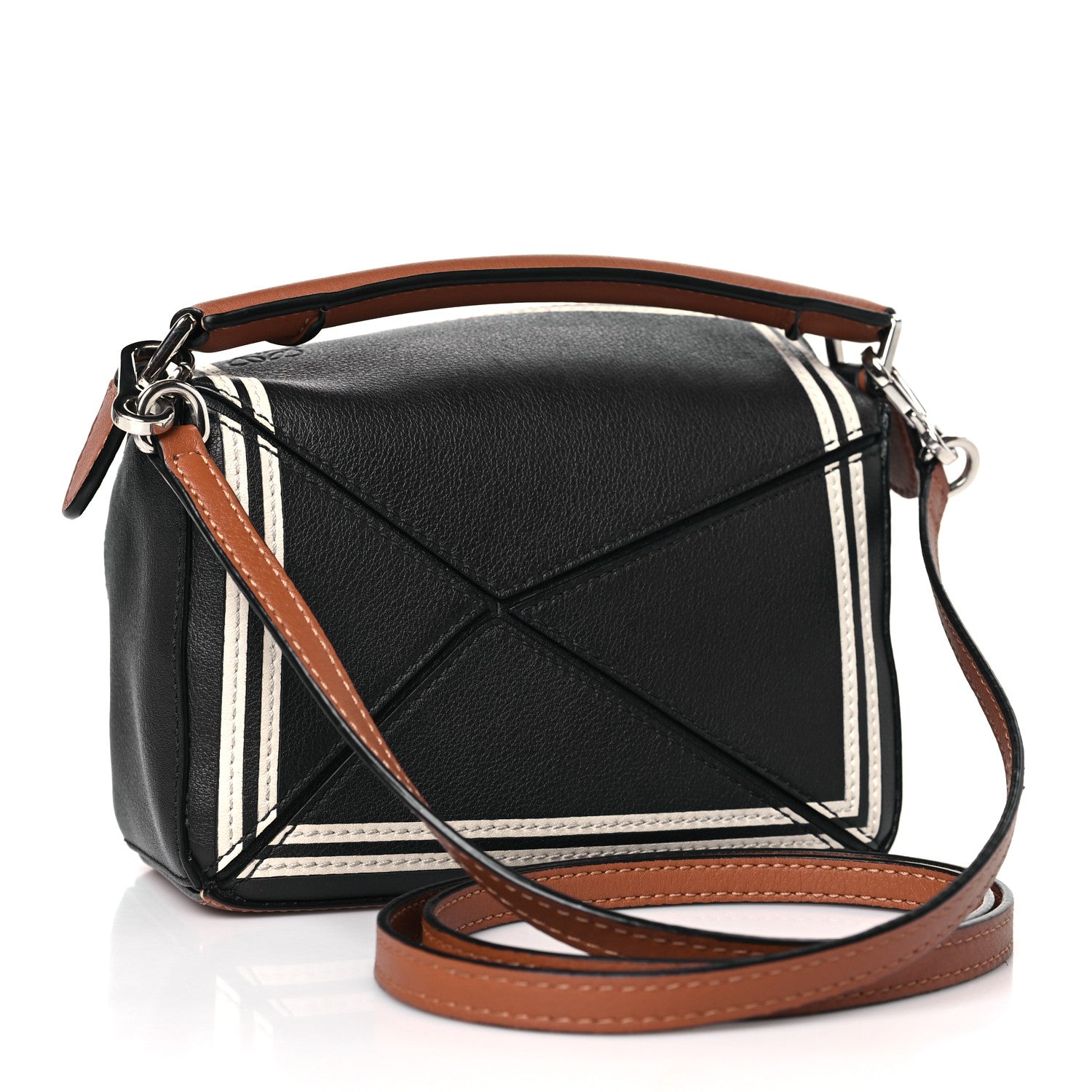 Loewe Calfskin Mini Puzzle Bag Deep Blue Soft White 3 of 9