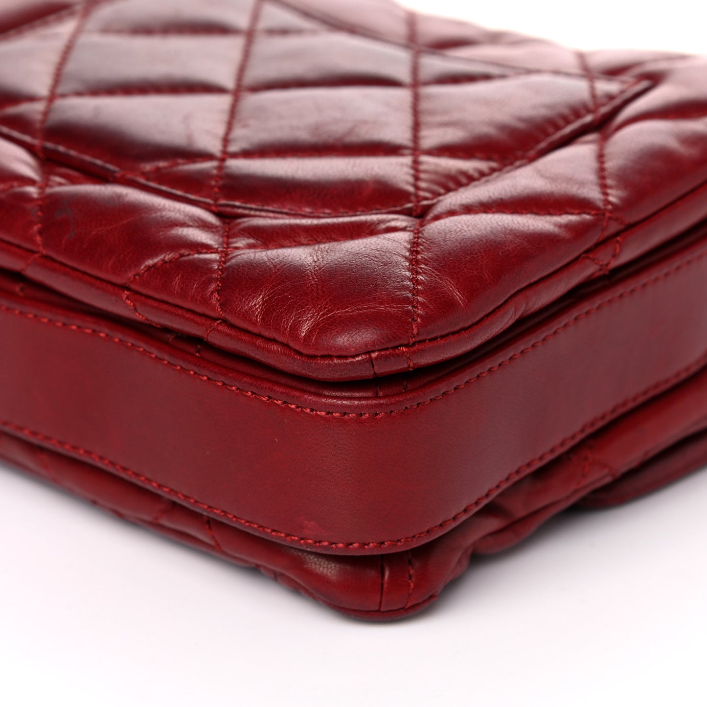 Lambskin Quilted Mini Chanel 3 Flap Red