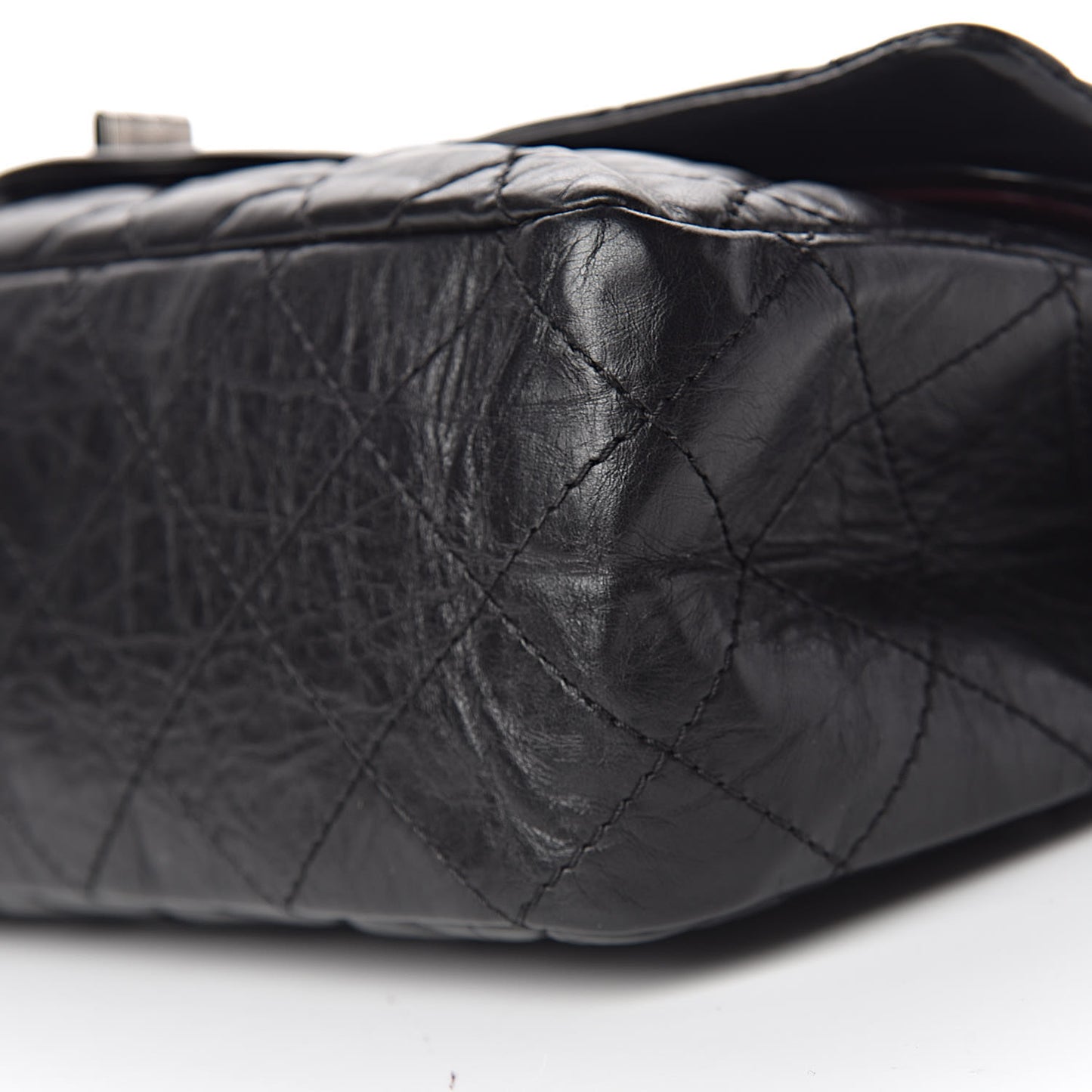 Aged Calfskin Quilted 2.55 Reissue 227 Flap Black