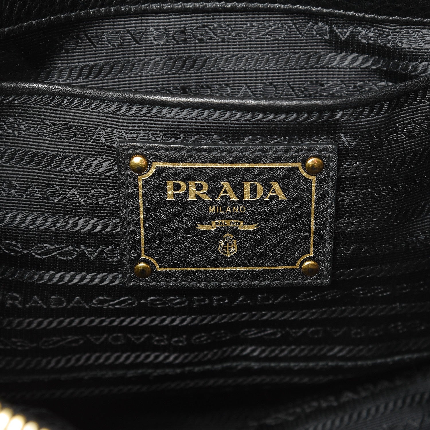 Prada Tessuto Nylon Vitello Daino Tote Nero Black 6 of 6