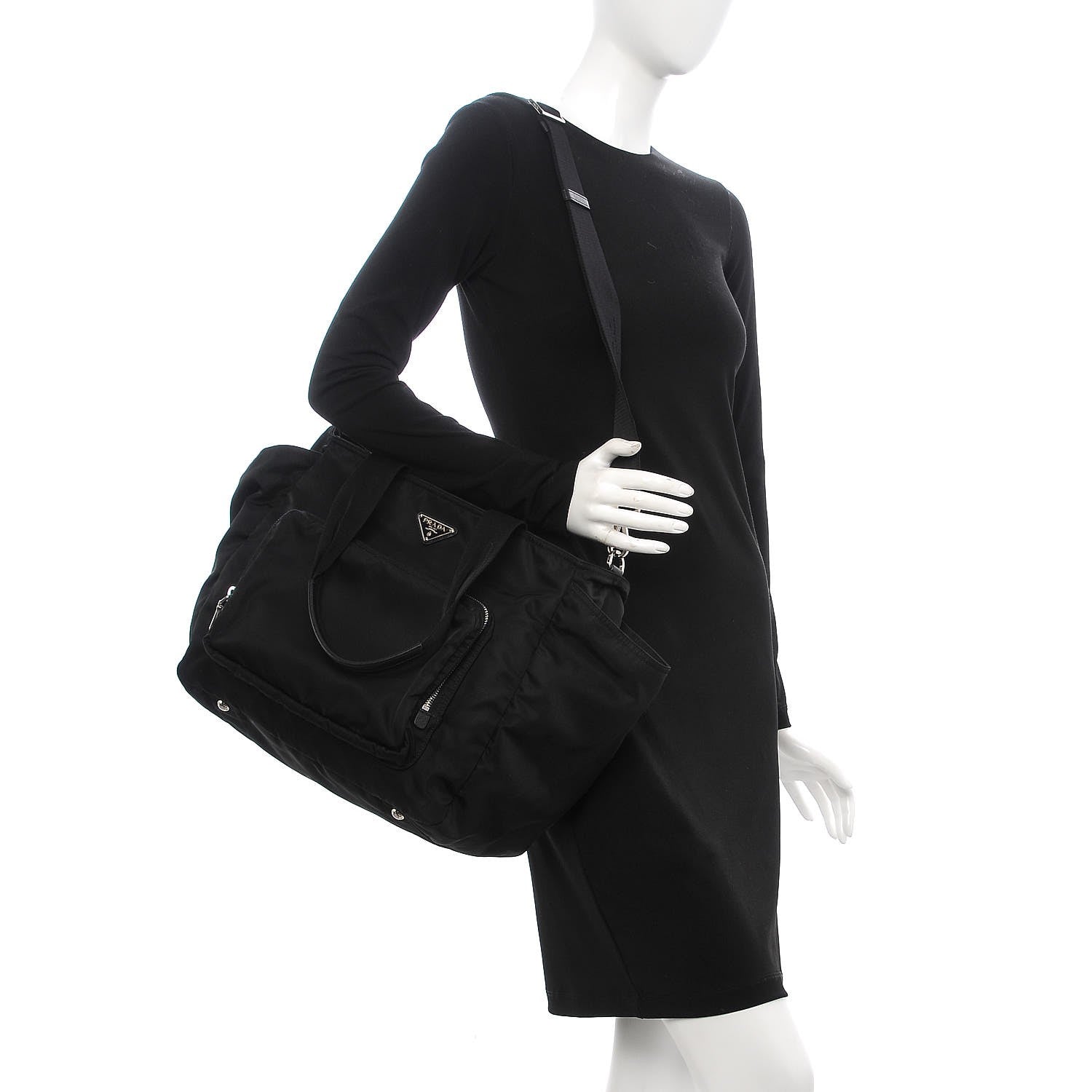 Prada Tessuto Nylon Vela Diaper Bag Black 2 of 12