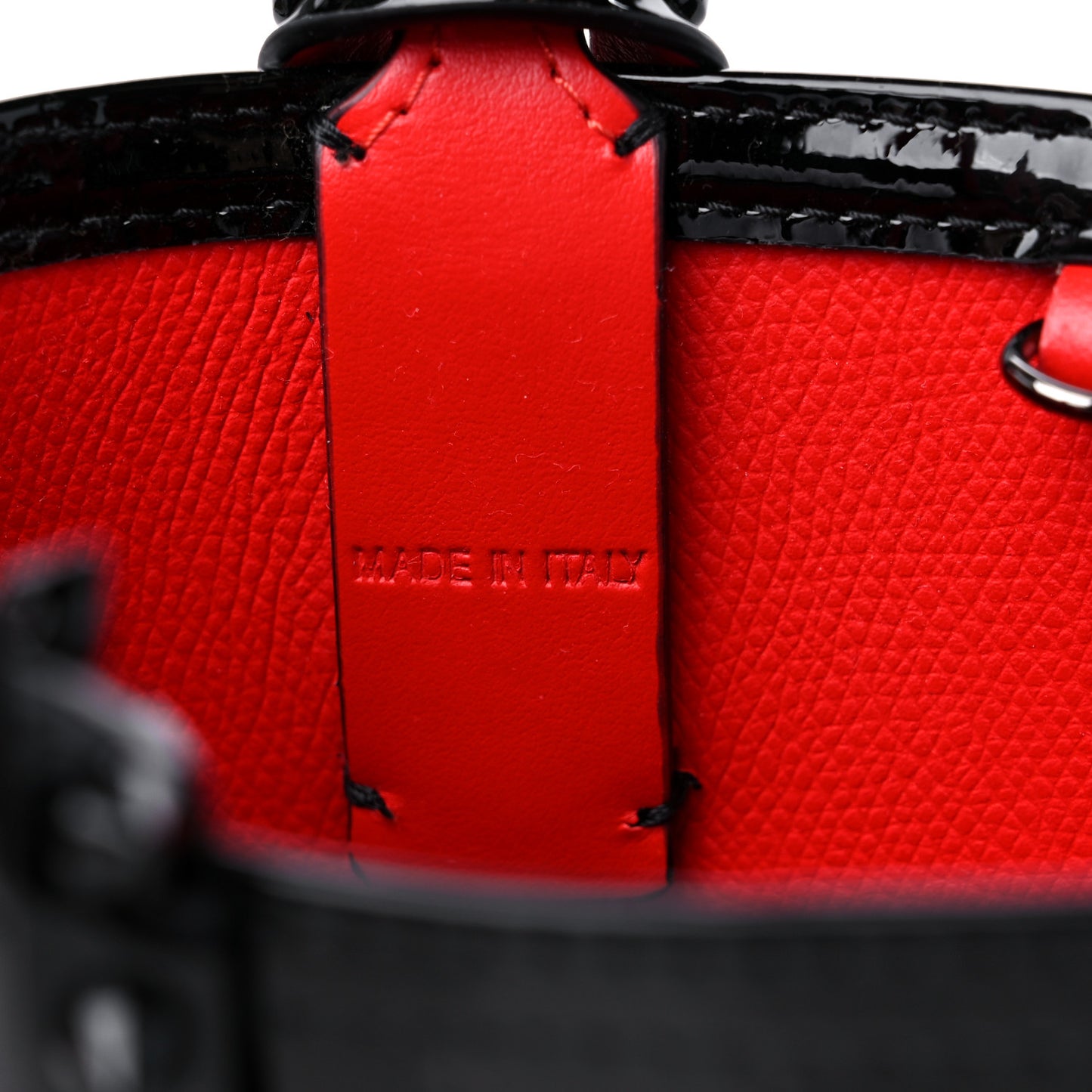 Patent Calfskin Spikes Mini East West Cabata Tote Black