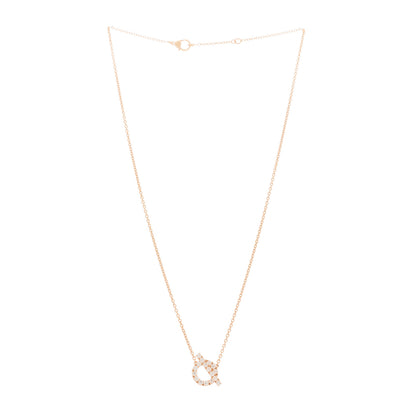 Hermes 18K Rose Gold Diamond Finesse Pendant Necklace 3 of 6