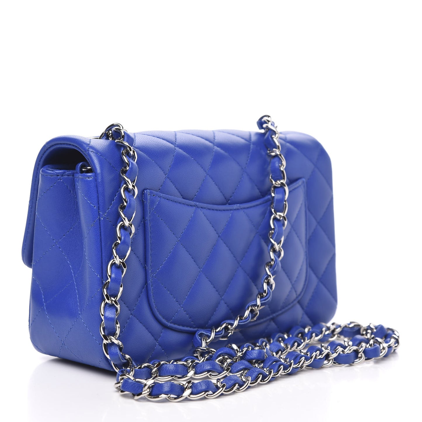 Lambskin Quilted Mini Rectangular Flap Royal Blue