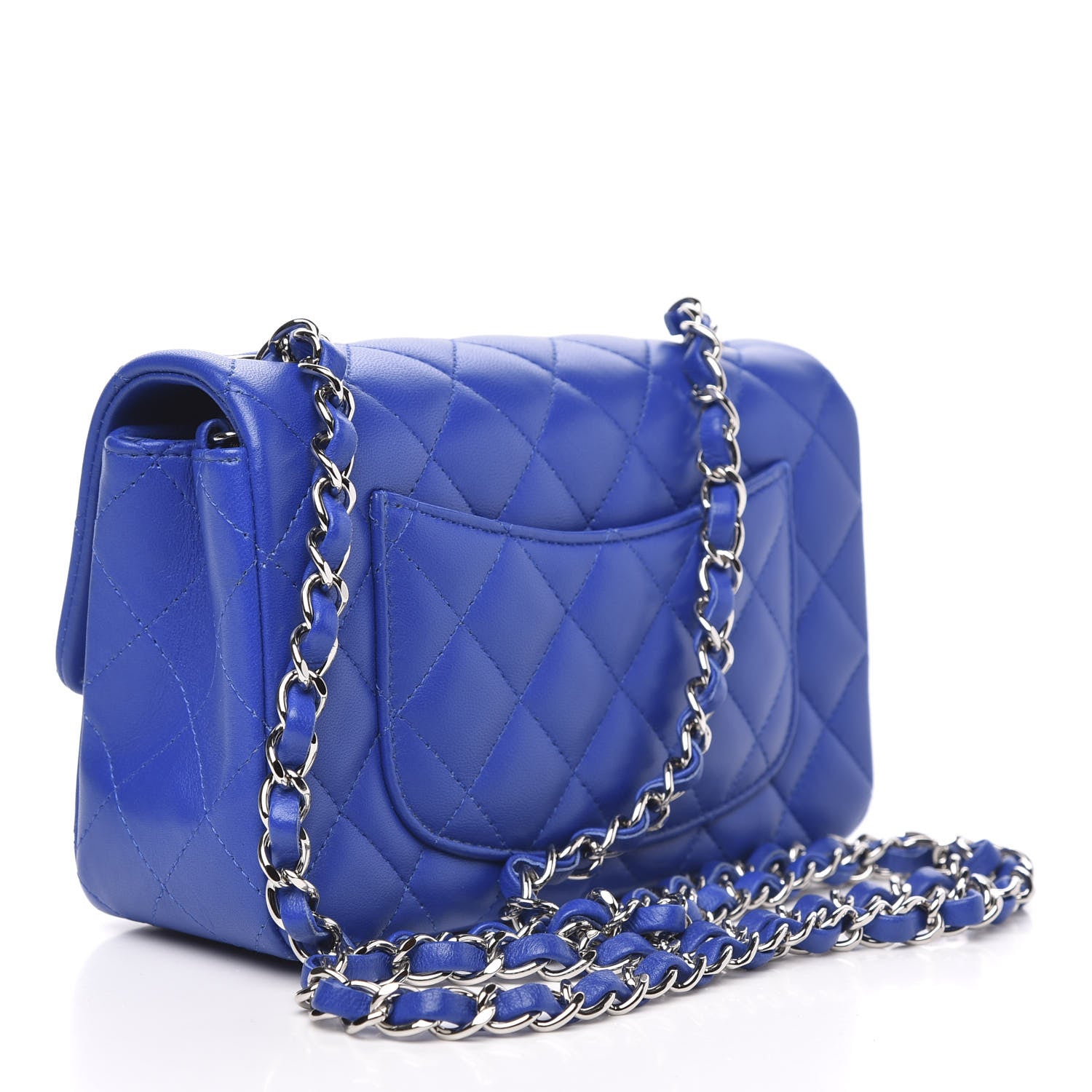 Chanel Lambskin Quilted Mini Rectangular Flap Royal Blue 3 of 13