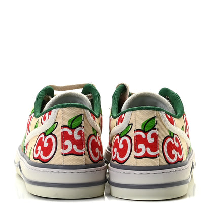 Gucci Canvas Web GG Apple Womens 1977 Tennis Sneakers 37 Ivory Red Mystic White New Shamarock 5 of 12