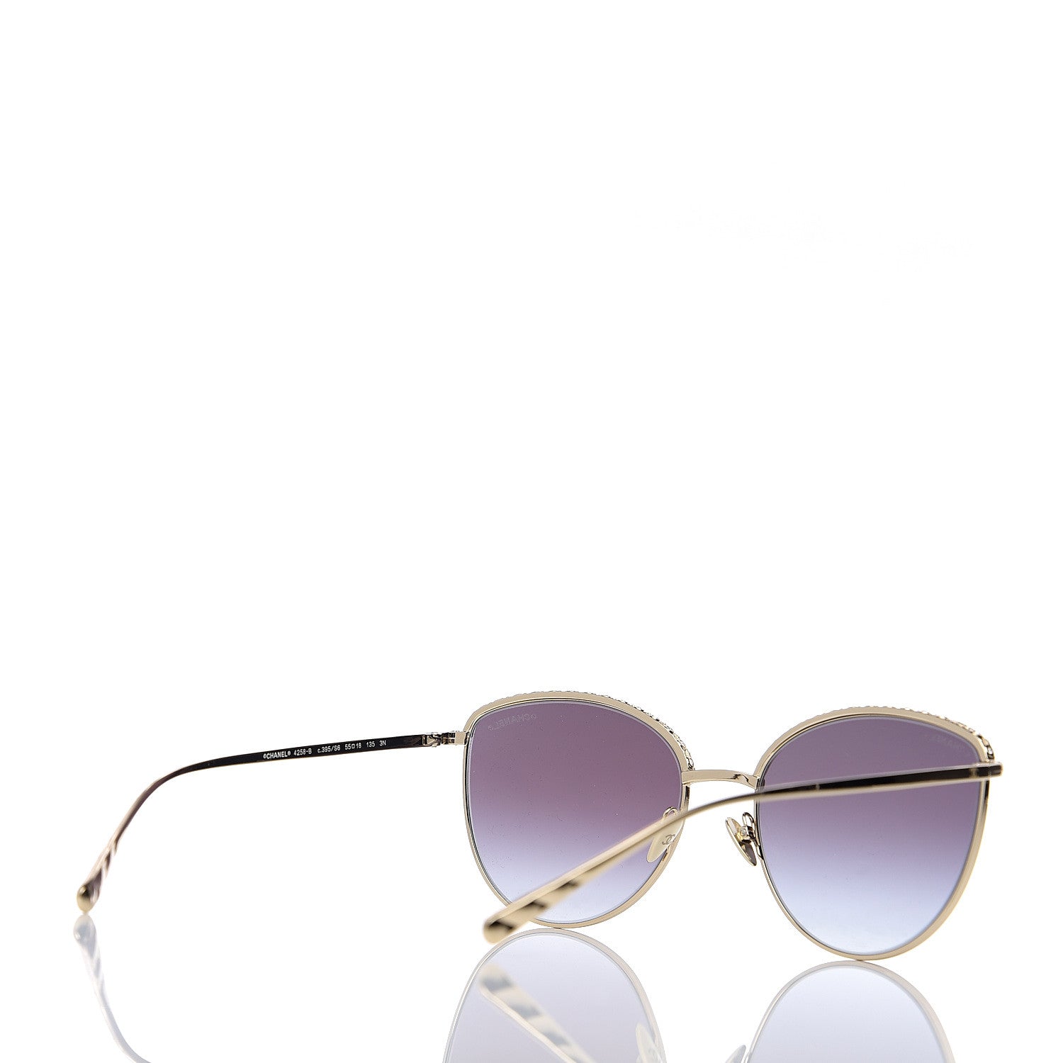 Chanel Metal Crystal Sunglasses 4258-B Gold 4 of 8
