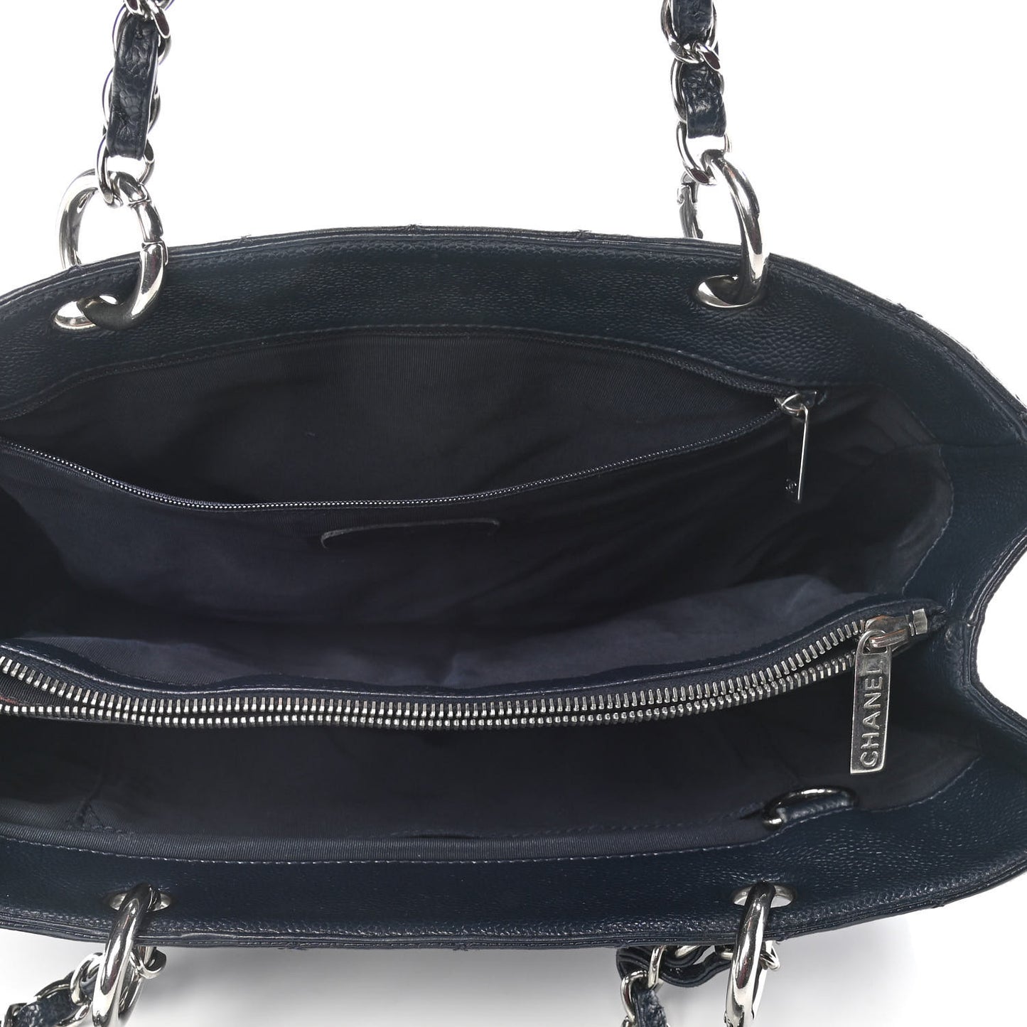 Caviar Quilted Grand Shopping Tote GST Navy Blue