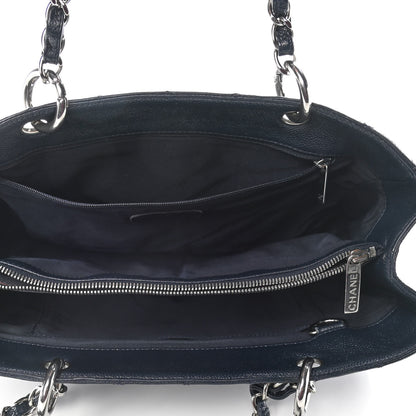 Chanel Caviar Quilted Grand Shopping Tote GST Navy Blue 5 of 10