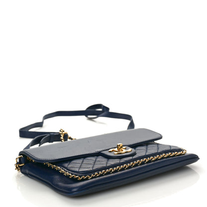 Chanel Lambskin Quilted Large CC Unchained Crossbody Navy 4 of 13