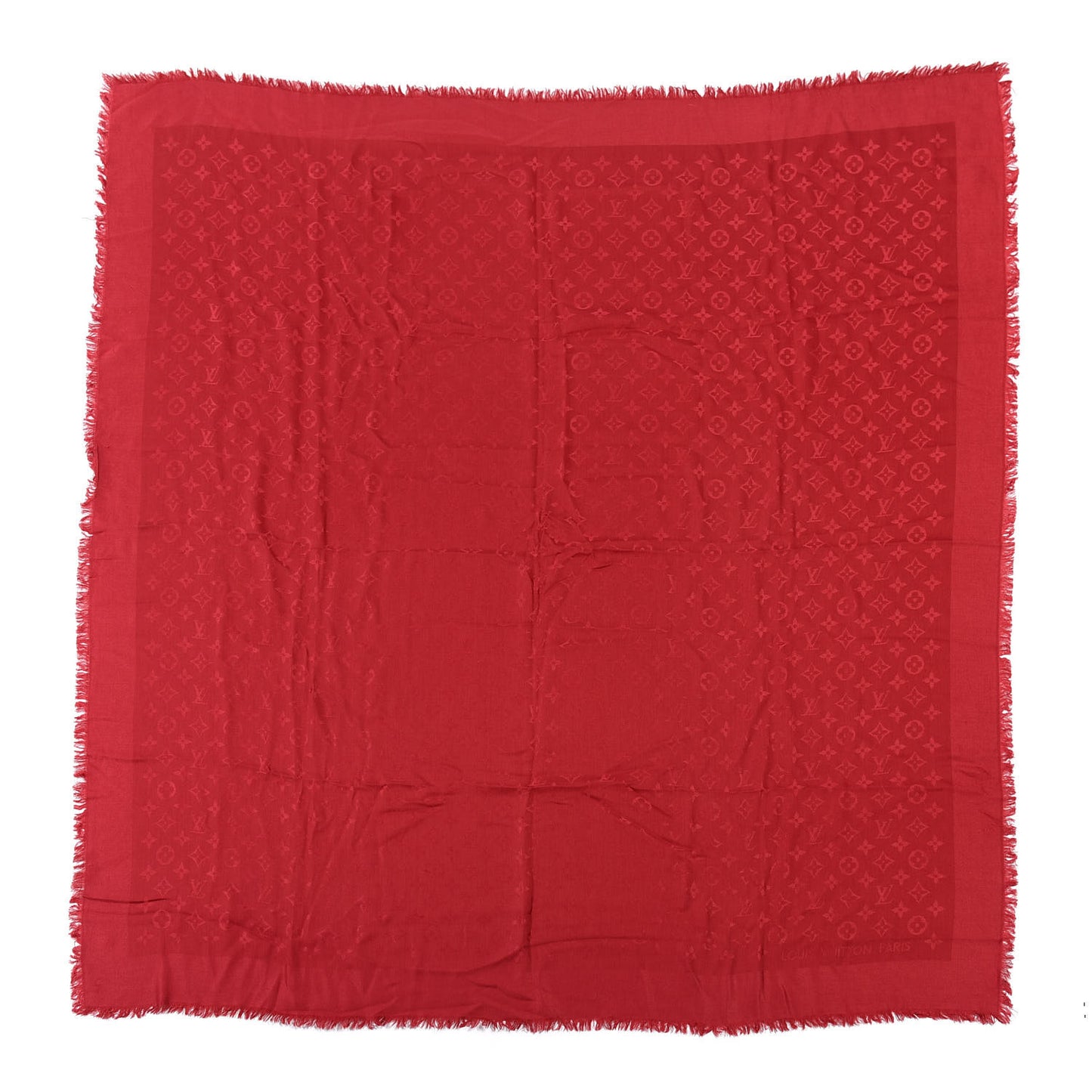 Silk Wool Monogram Shawl Pomme D'Amour