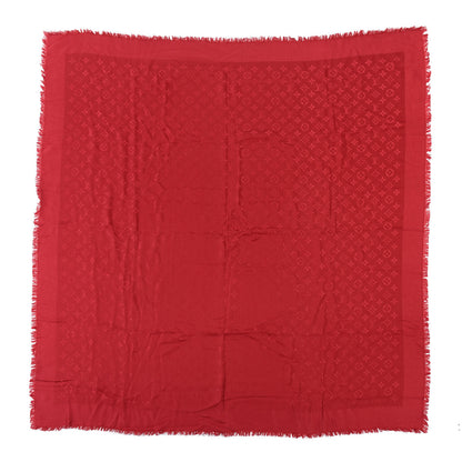 Louis Vuitton Silk Wool Monogram Shawl Pomme D'Amour 1 of 6