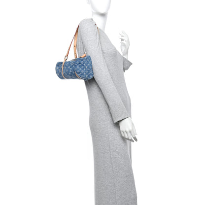 Louis Vuitton Monogram Denim Papillon Denim Blue 2 of 12