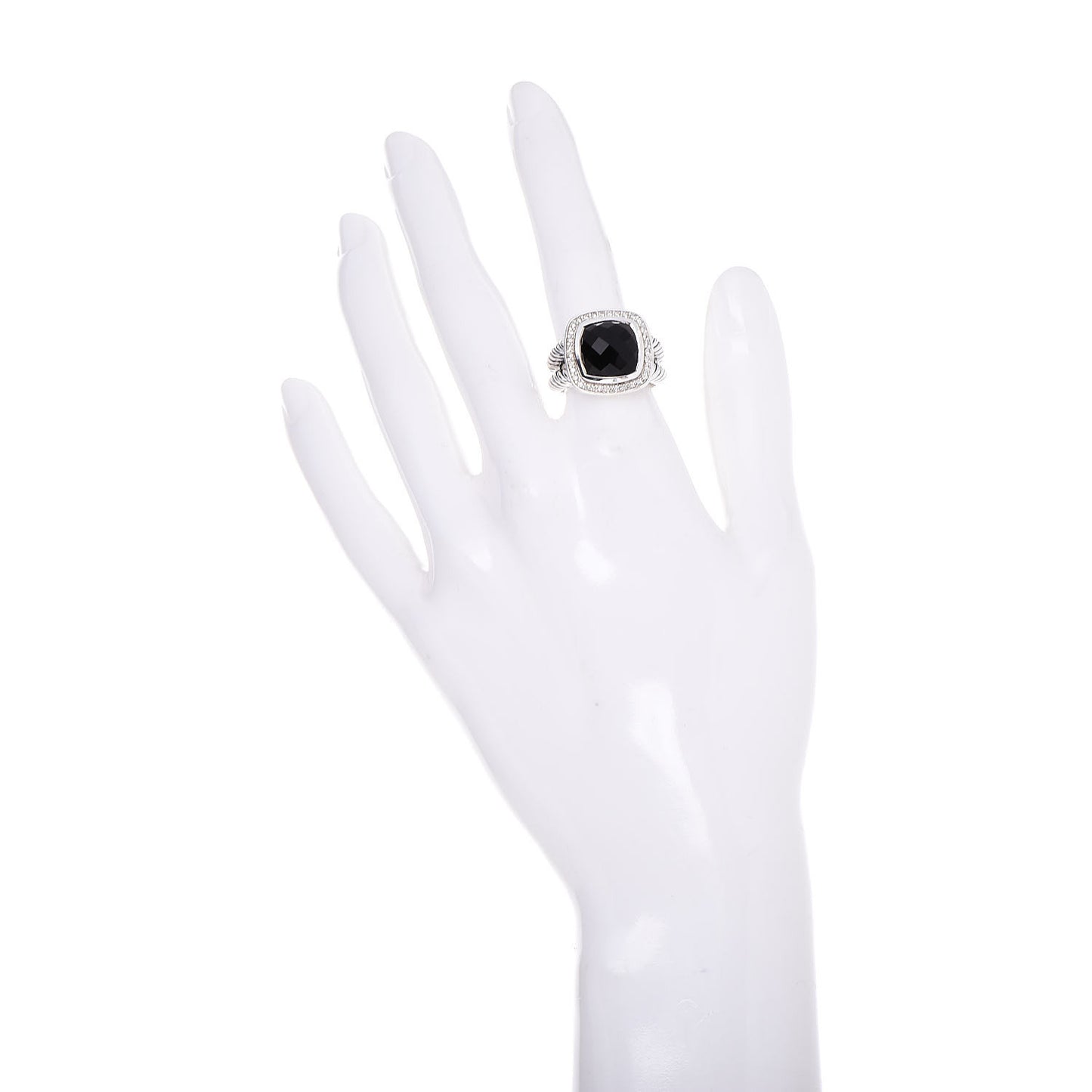Sterling Silver Diamond Black Onyx 11mm Albion Ring 54 7