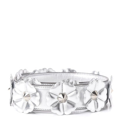Fendi Vitello Catalan Mirror Flowerland Studded Strap You Silver 2 of 4