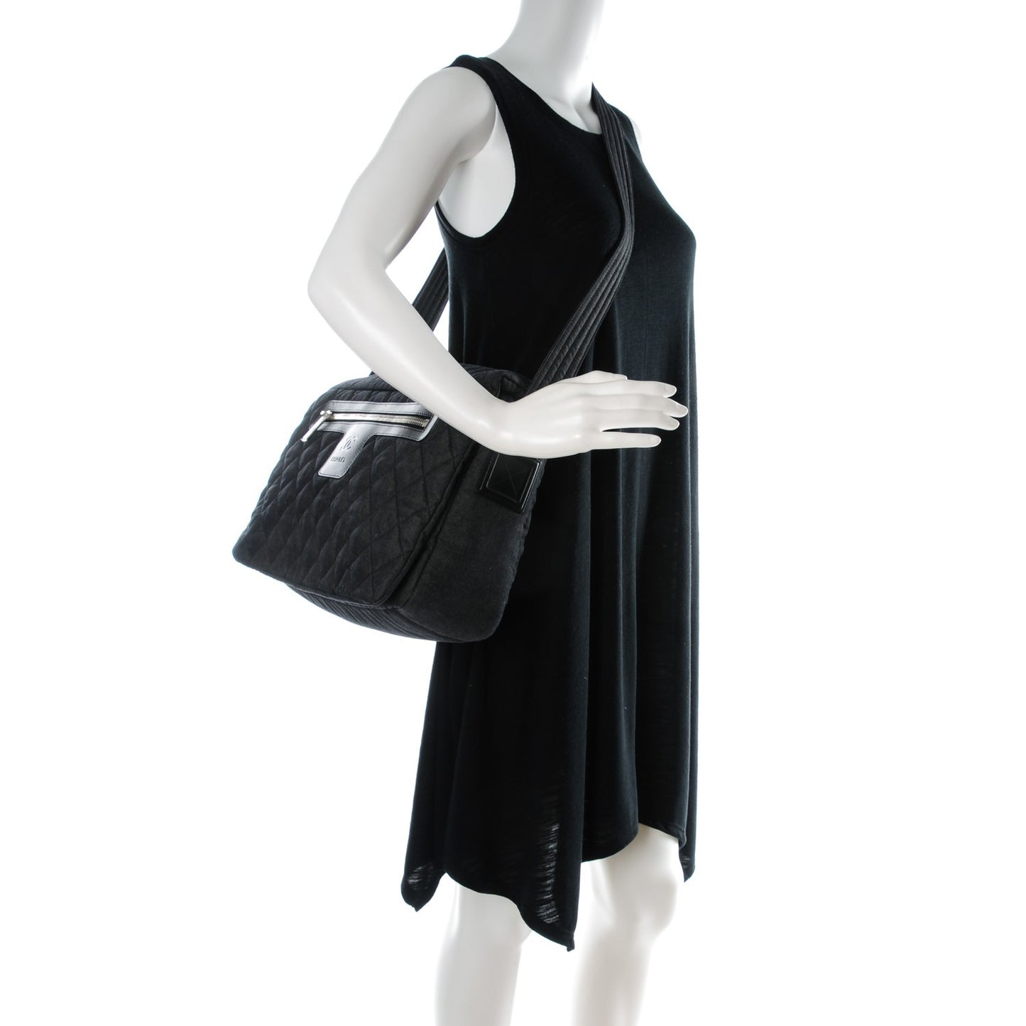 Denim Quilted Coco Cocoon Messenger Black