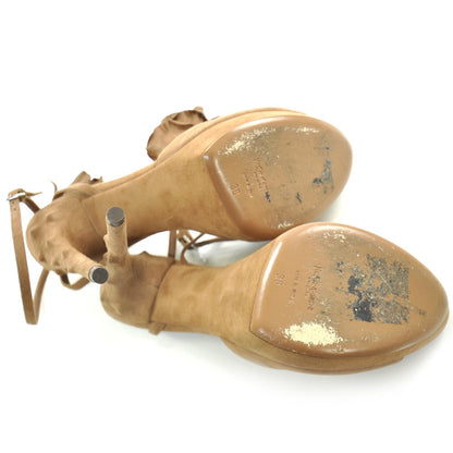 Saint Laurent Suede Chloris Rose Sandals 38 5 of 8