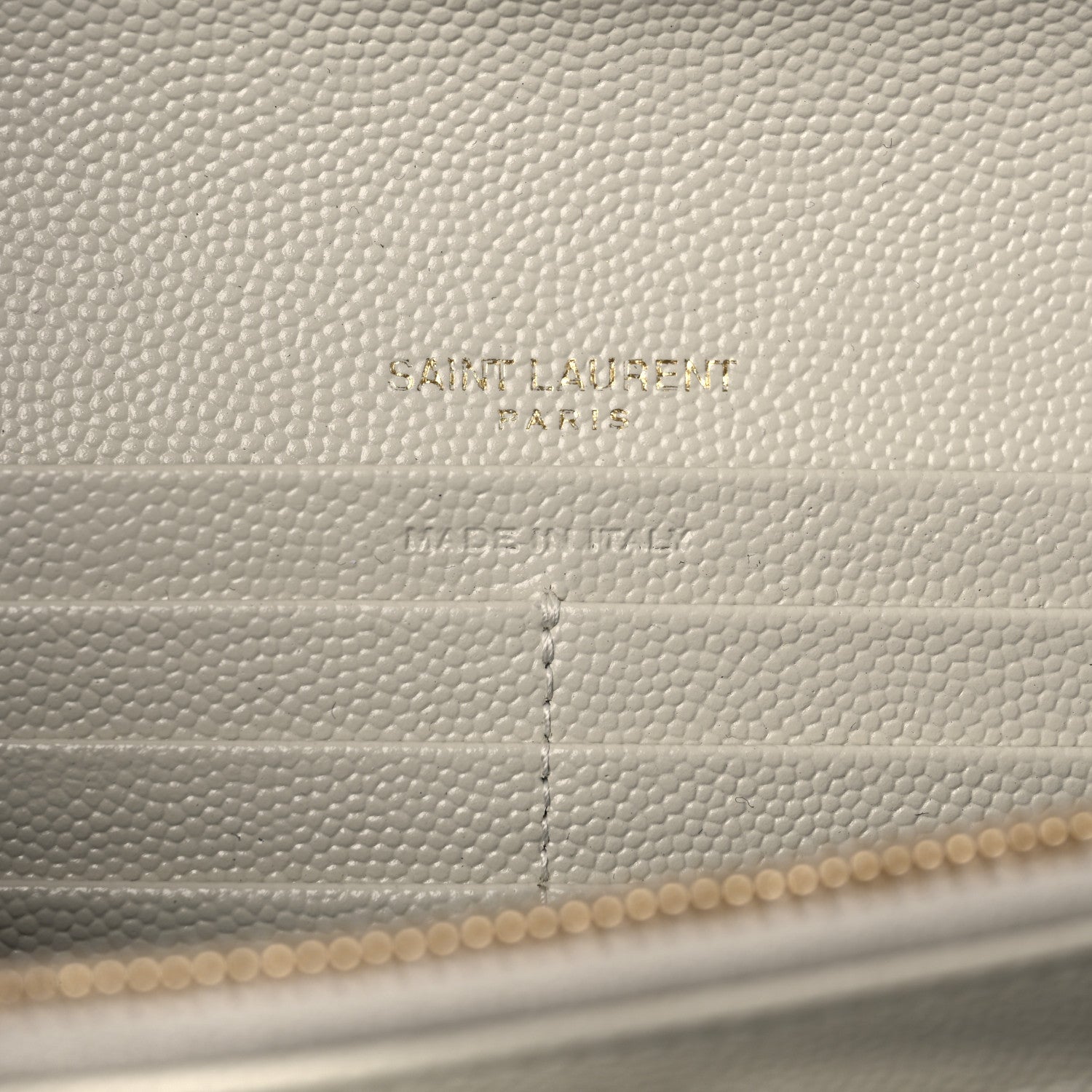 Saint Laurent Grain De Poudre Matelasse Chevron Monogram Flap Wallet Crema Soft 6 of 8