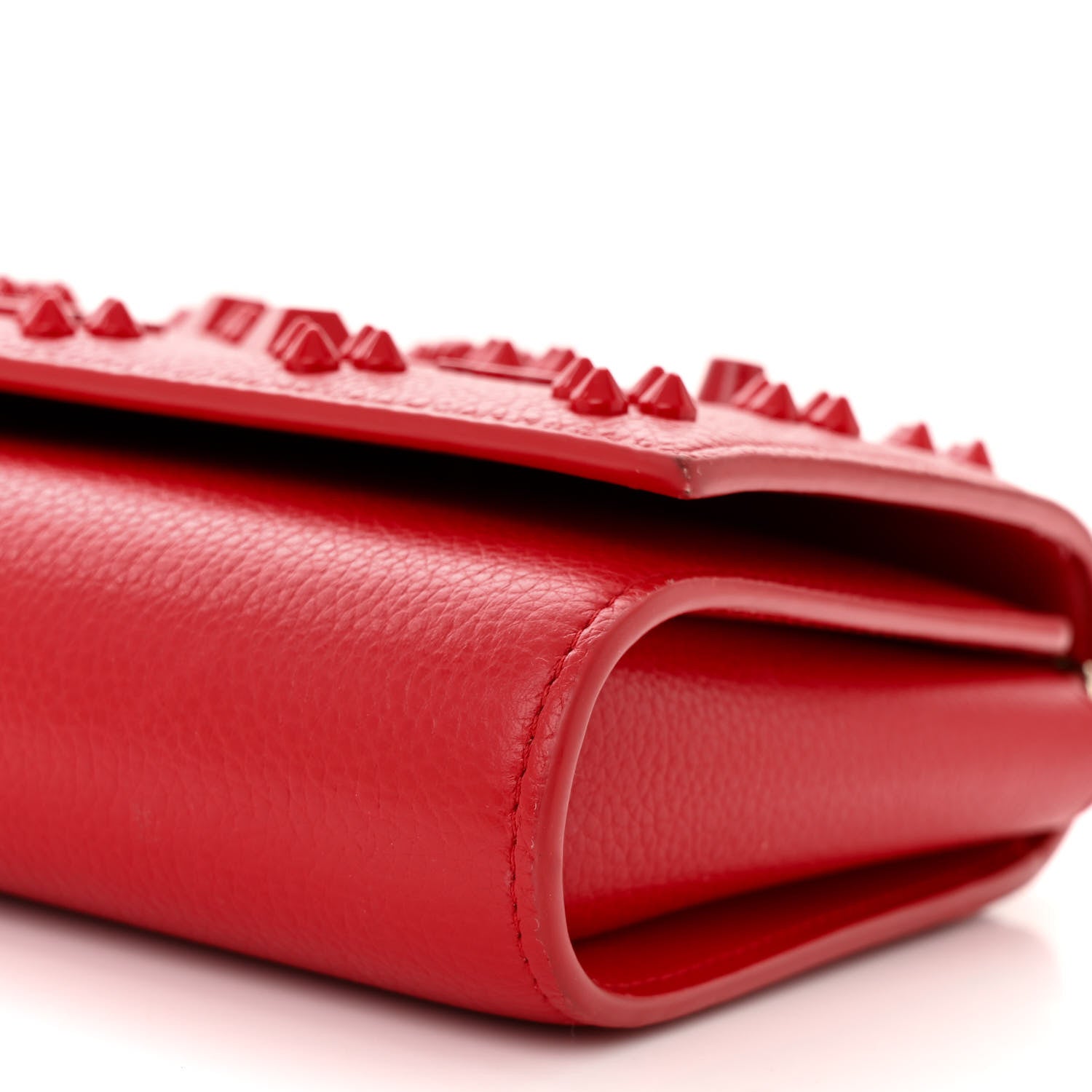 Christian Louboutin Calfskin Spikes Loubinthesky Paloma Clutch Red 10 of 12
