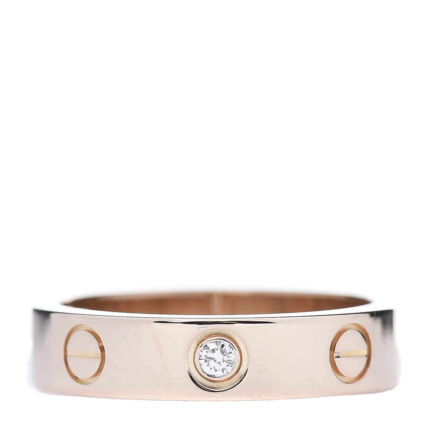 18K Pink Gold Diamond 3.5mm LOVE Wedding Band Ring 48 4.5