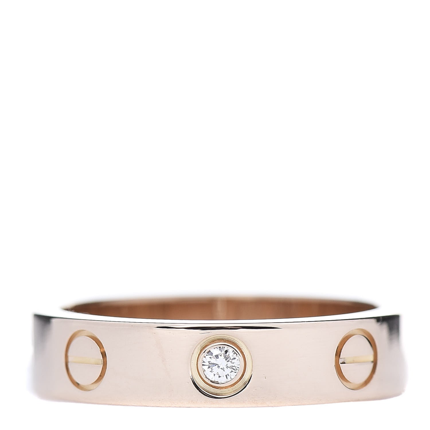 Cartier 18K Pink Gold Diamond 3.5mm LOVE Wedding Band Ring 48 4.5 1 of 4