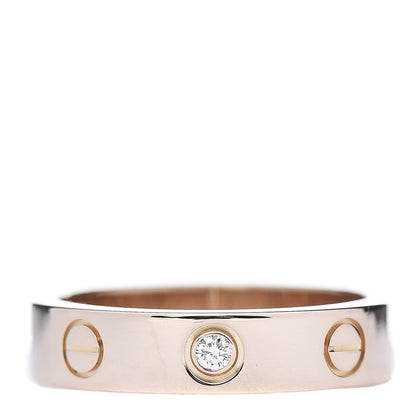Cartier 18K Pink Gold Diamond 3.5mm LOVE Wedding Band Ring 48 4.5 1 of 4