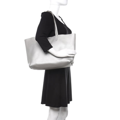 Saint Laurent Metallic Calfskin Large Shopping Tote Silver 2 of 11