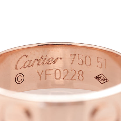 Cartier 18K Pink Gold 5.5mm LOVE Ring 51 5.75 4 of 4