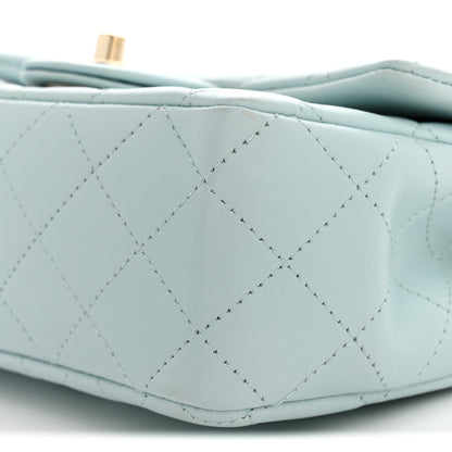 Chanel Lambskin Quilted Mini Top Handle Rectangular Flap Light Blue 10 of 11