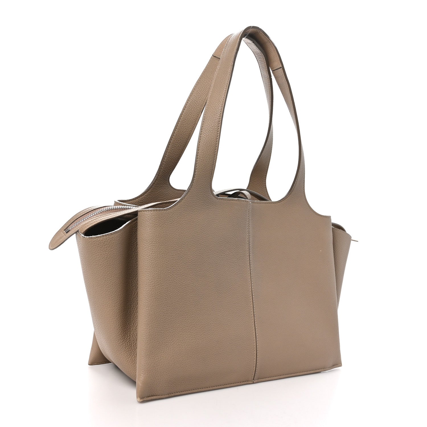Celine Baby Grained Calfskin Medium Tri-Fold Bag Taupe 3 of 11