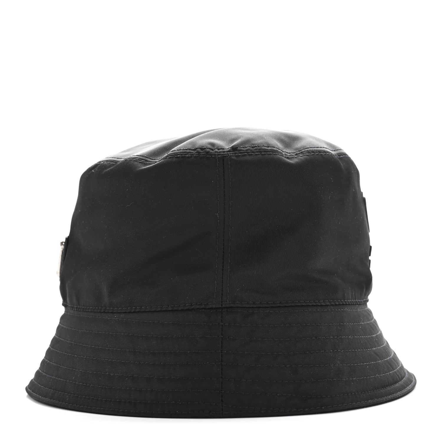 Prada Re-Nylon Rubber Logo Mens Bucket Hat L Black 4 of 8