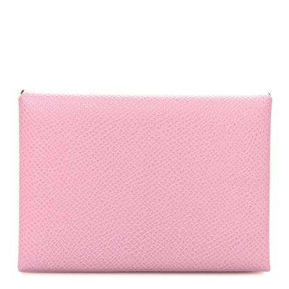 Hermes Epsom Calvi Duo Card Case Mauve Sylvestre 1 of 9