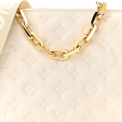 Louis Vuitton Lambskin Embossed Monogram Coussin PM Cream 7 of 10