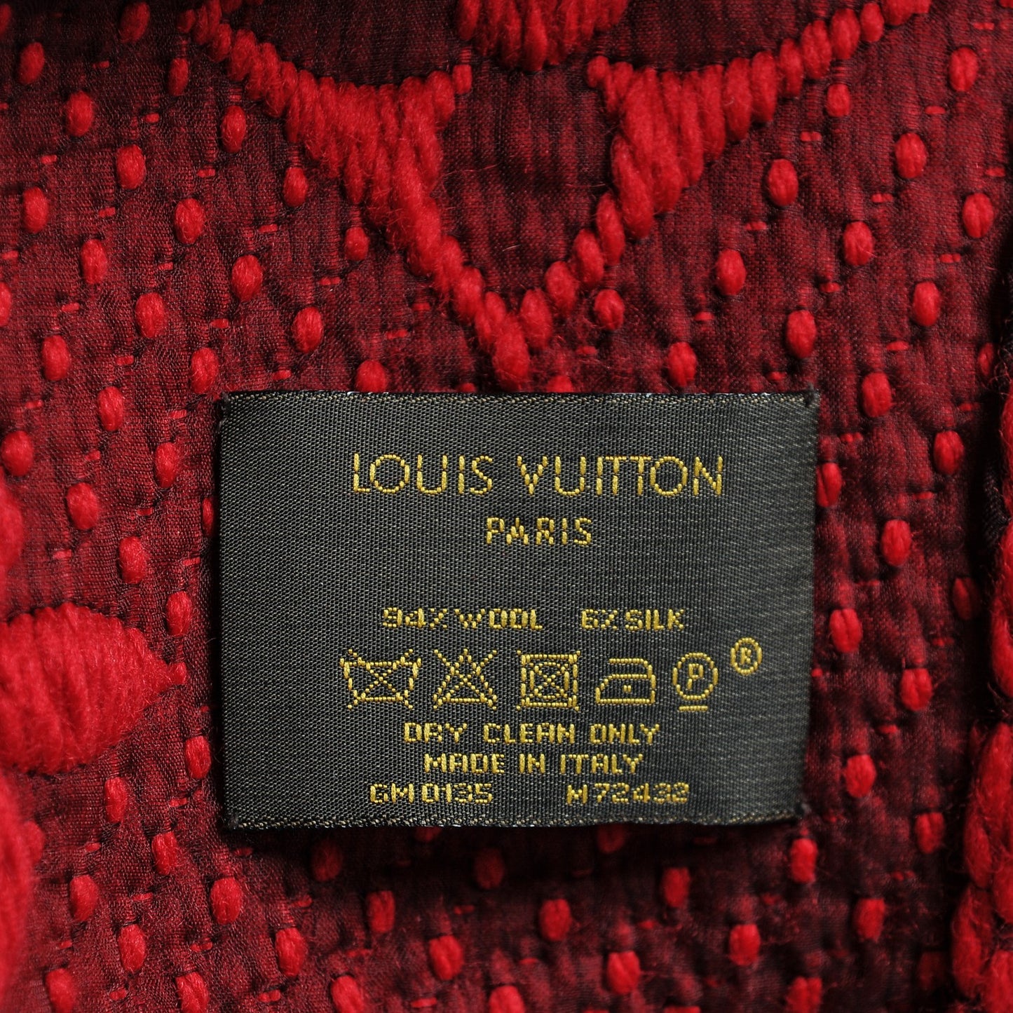 Wool Silk Logomania Scarf Rubis