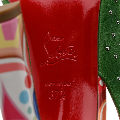 Christian Louboutin Suede Metallic Studded Loopinga 100 Pumps 37.5 Multicolor 7 of 7