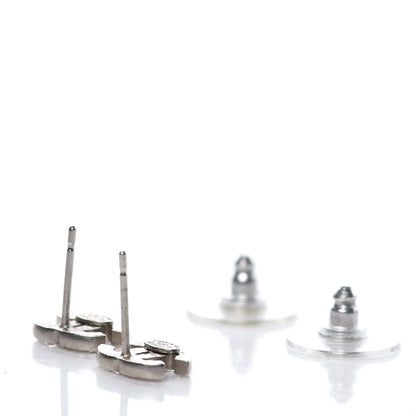 Chanel Crystal Mini Timeless CC Earrings Silver 2 of 4