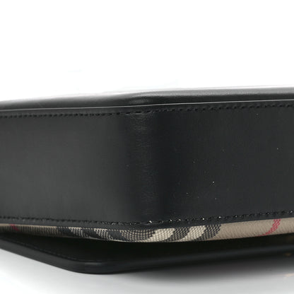 Burberry Calfskin Vintage Check New Hampshire Bag Black 11 of 12
