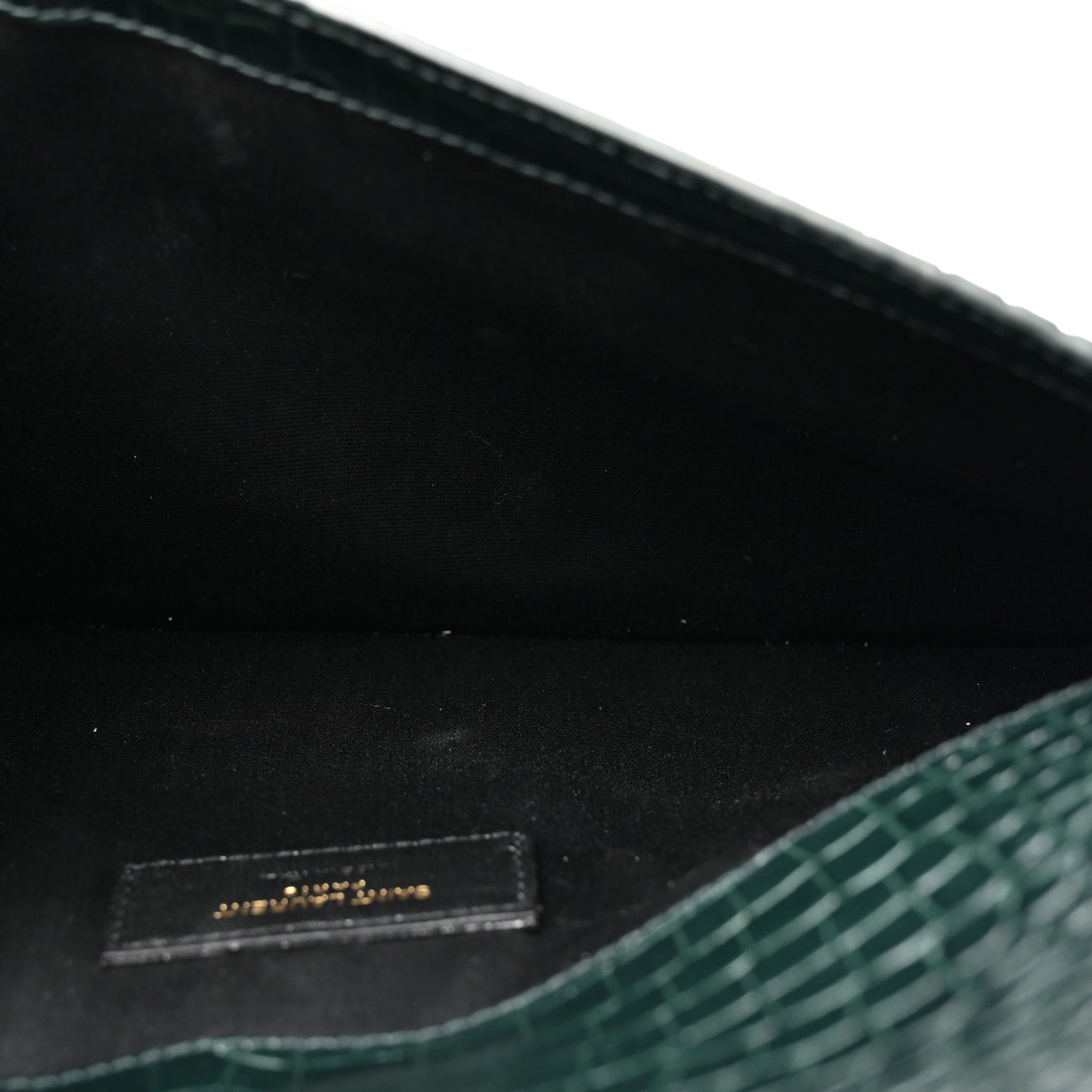 Calfskin Crocodile Embossed Uptown Monogram Pouch Mint