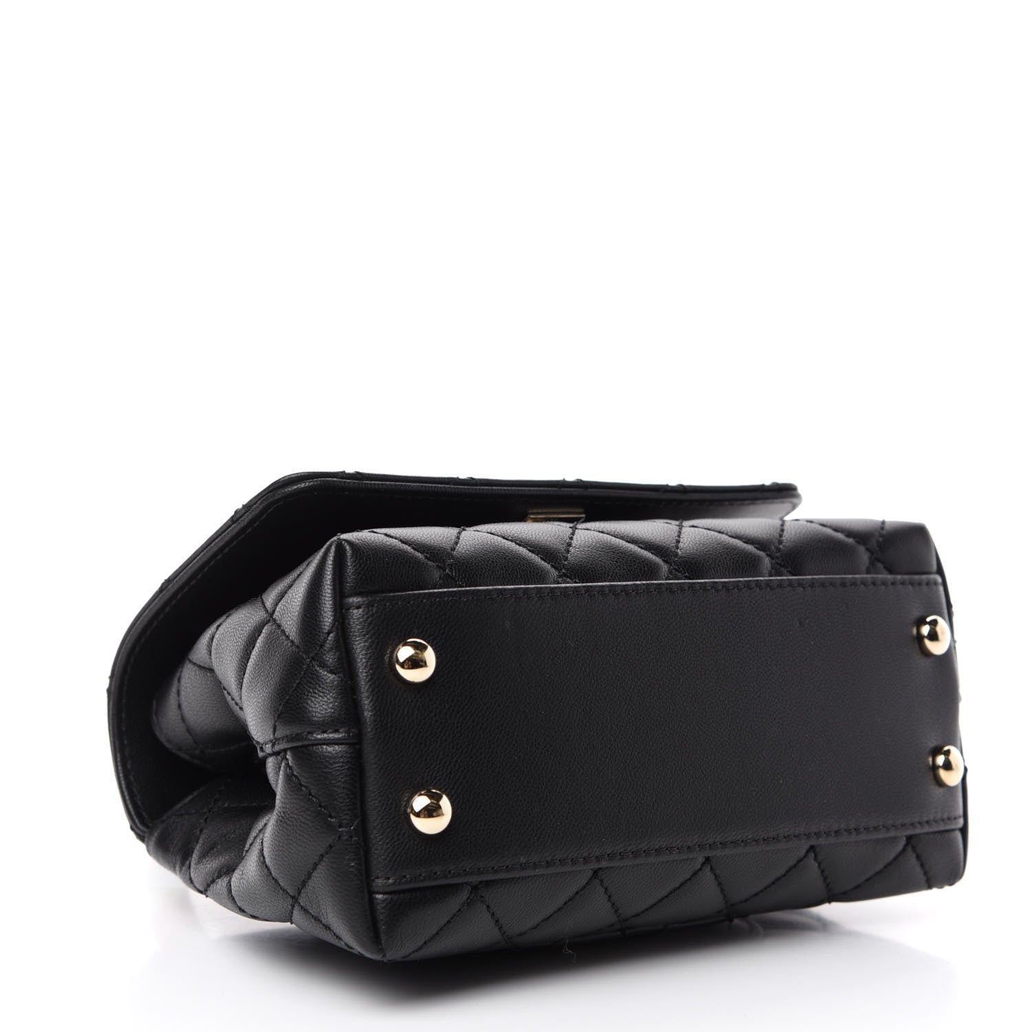 Chanel Goatskin Quilted Rainbow Extra Mini Coco Handle Flap Black 4 of 10