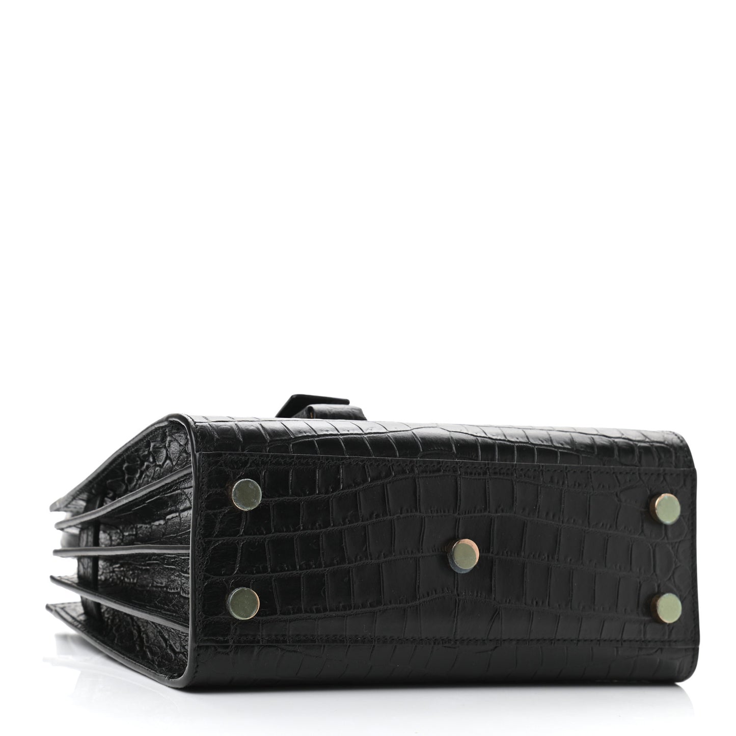 Calfskin Crocodile Embossed Nano Sac De Jour Black
