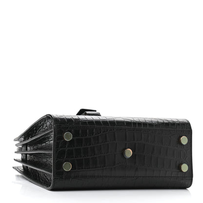 Saint Laurent Calfskin Crocodile Embossed Nano Sac De Jour Black 4 of 10