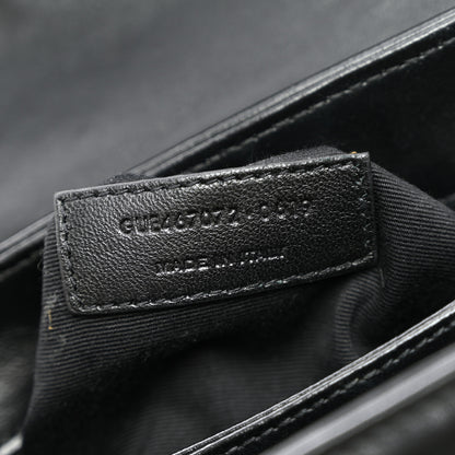 Saint Laurent Calfskin Y Quilted Monogram Toy Loulou Crossbody Bag Black 6 of 9