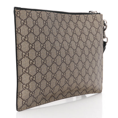 Gucci GG Supreme Monogram Angry Cat Zip Wristlet Pouch Beige 3 of 11