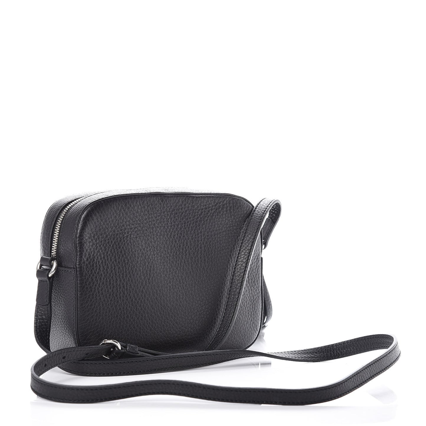Pebbled Calfskin Studded Small Soho Disco Bag Black