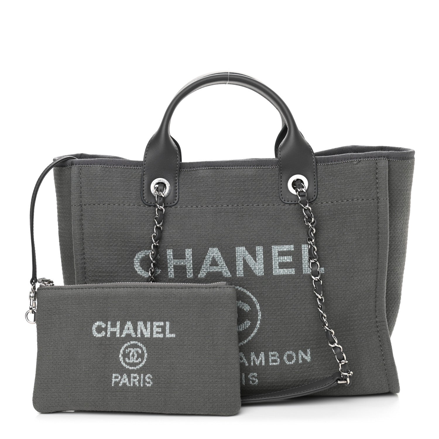 Chanel Mixed Fibers Small Deauville Tote Grey 1 of 11