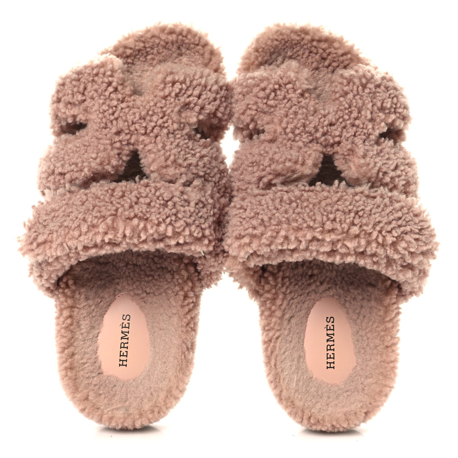 Hermes Woolskin Womens Chypre Sandals 40 Bois De Santal 2 of 9