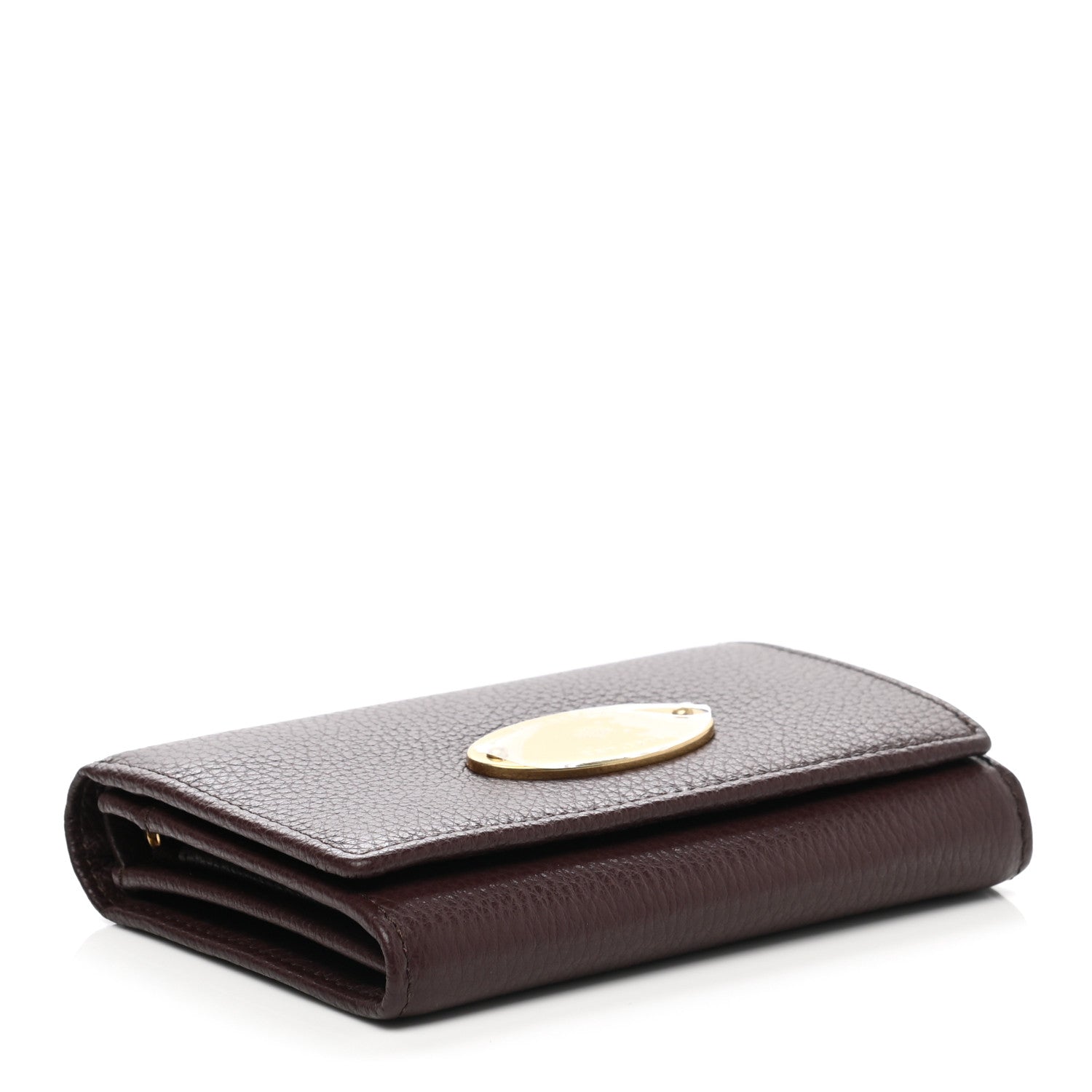 Mulberry Small Classic Grain Medium Plaque French Purse Wallet Oxblood 4 of 8